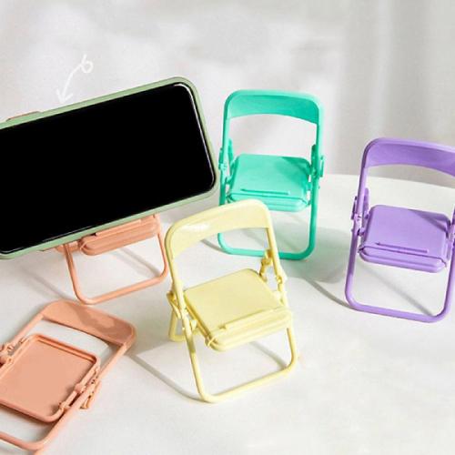 [비오비]미니어처 접이식 컬러 철제의자 스마트폰 거치대 홀더 인테리어 소품